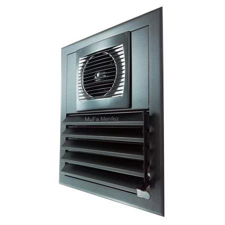 Aircol Ø150 Aspiratörlü Fanlı Banyo Menfezi -Boşluğa Geçme- Siyah