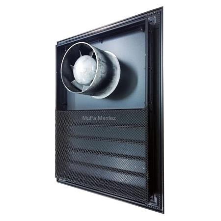 Aircol Ø150 Aspiratörlü Fanlı Banyo Menfezi -Boşluğa Geçme- Siyah