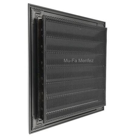 Alüminyum Sabit Kanatlı Menfez - Boşluğa Geçme - Siyah