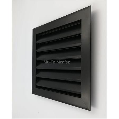 Alüminyum Sabit Kanatlı Menfez - Boşluğa Geçme - Siyah