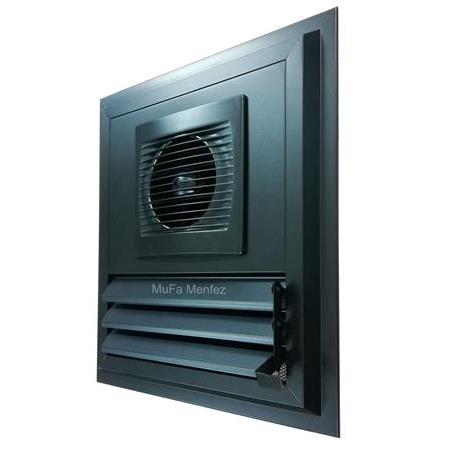 Aircol Ø120 Aspiratörlü Fanlı Banyo Menfezi-Yüzeysel Montaj-Siyah