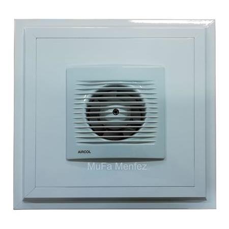 Aircol Ø120 Aspiratörlü Menfez -Düz Panel -Yüzeysel Montaj- Beyaz