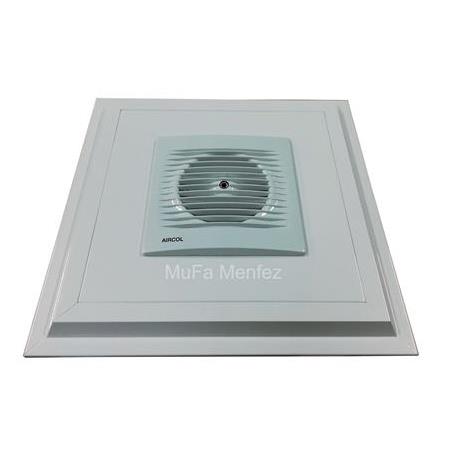 Aircol Ø150 Aspiratörlü Menfez -Düz Panel -Yüzeysel Montaj- Beyaz