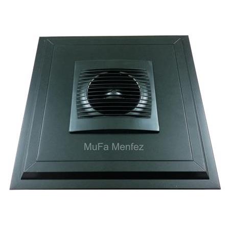 Aircol Ø120 Aspiratörlü Menfez -Düz Panel -Yüzeysel Montaj- Siyah