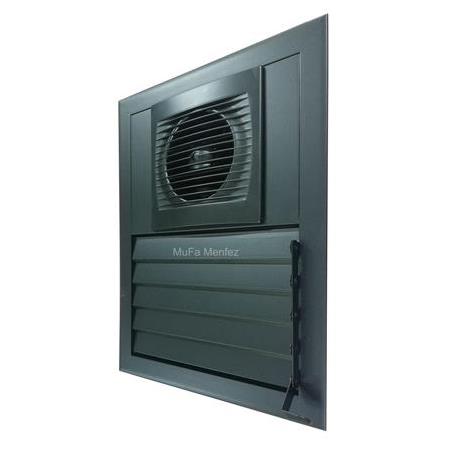 Aircol Ø120 Aspiratörlü Fanlı Banyo Menfezi -Boşluğa Geçme- Siyah
